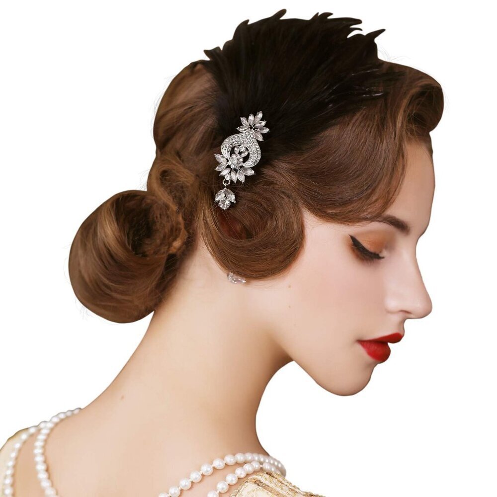 1920s Feather Headpiece Flapper Hair Accessory Roaring 20s Costume